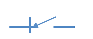 Symbol elektryczny łącznik statyczny jednokierunkowy